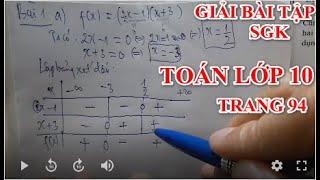 [Giải SGK-Toán lớp 10] DẤU CỦA NHỊ THỨC BẬC NHẤT: Bài 1 (trang 94) Xét dấu | THẦY THÙY