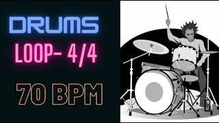 Drums Loop- 70 BPM || 4/4 || Practice Along Drum Backing Track ||