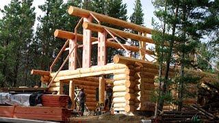 Log house assembly time lapse - Lake Ohau, New Zealand