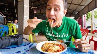 Eating SPICY FIRE NOODLES   ️ + Sacred Temple | Nakhon Phanom, Thailand