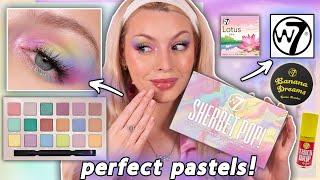 PASTEL RAINBOW - Testing W7 HIGH END DUPES! - save ya money! Collab @ZoeyGlitter