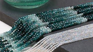 Grandidierite Shaded Micro Faceted Rondelle Beads | Kernowcraft