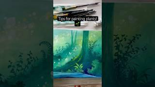 Tips for painting plants  #gouache #painting