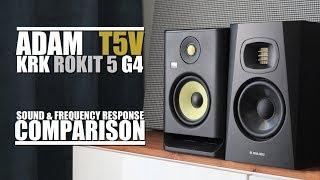 KRK Rokit 5 G4 RP5G4 vs Adam Audio T5V  ||  Sound & Frequency Response Comparison