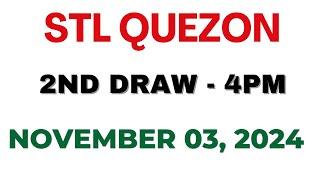 STL Quezon 2nd draw result today live 03 November 2024