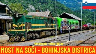 Motorail Train Cab Ride Most na Soči - Bohinjska Bistrica (Slovenian Railways) train drivers view 4K