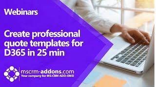 How to create professional quote templates for Dynamics CRM in 25 minutes