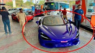 Purple Mclaren At Petrol Pump | Reactions | INDIA | Hyderabad