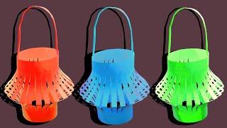 diwali decoration ideas/paper lamps/diwali craft/paper craft/DIY diwali lantern_craft basket