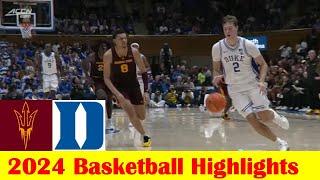 Arizona State vs #7 Duke Basketball Game Highlights 10 27 2024