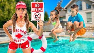 DeeDee Teaches Matteo and Gabriella Pool Safety Rules