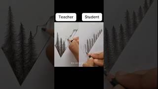 Teacher vs Student Who will Win?!! #art #drawing #satisfying #2