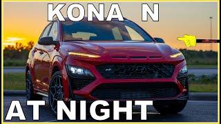  AT NIGHT: 2022 Hyundai Kona N - Interior & Exterior Lighting Overview + Night Drive