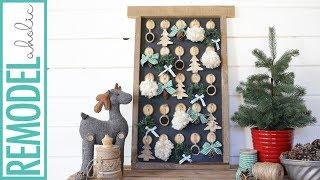 Christmas Advent Calendar DIY; Rustic Farmhouse Style Advent Calendar with DIY Ornaments