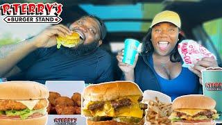 Trying P. Terry's Burger Stand For The First Time | DOUBLE CHEESEBURGER, CHICKEN BURGER, ETC.