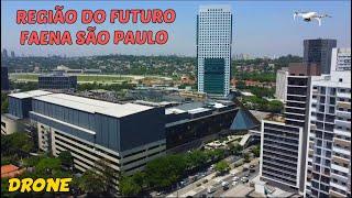 Drone em Pinheiros: Região do futuro empreendimento Faena São Paulo, Avenida Eusébio Matoso, etc