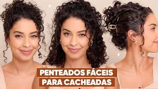 3 PENTEADOS FÁCEIS E LINDOS PRA CABELO CACHEADO | JULIANA LOUISE