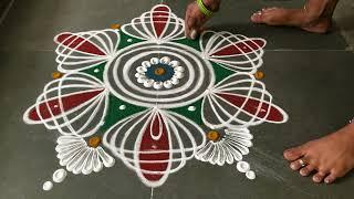 Aadi 18 special 5*3 padi kolam designs| Simple muggulu designs| easy rangoli designs