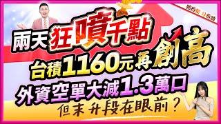 【兩天狂噴千點 台積1160元再創高 外資空單大減1.3萬口 但末升段在眼前?】2025.01.07(字幕版)