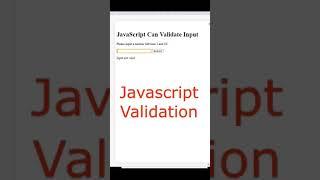 Javascript input validation with error message