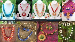 10 Fashion DIY! Handmade Silk thread Necklace Suitable On CropTops, GownDresses & Sarees