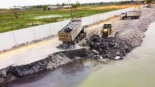 The Incredible Project Moments!! Big Equipment Filling Mine Stones Into Water