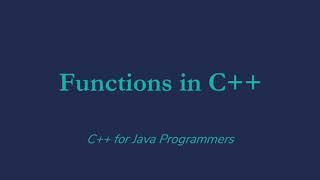 C++ Functions