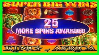 SUPER BIG WINS!!!35 Free Spins! King of Africa HUGE Bonus (WMS) Slot Machine