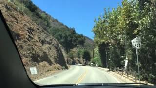 A drive through Mandeville Canyon Drive in Los Angeles