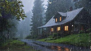 Barulho de Chuva para Dormir Profundamente Imediatamente - Som de Chuva Forte e Trovões  na Floresta