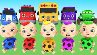 Fire Truck Toys, School Bus, Police Car, Truck, Racing Car And Color Games | KiddoTunes Kids Song