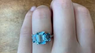 Three Stone Aquamarine Ring - Arosa Ring - Hand Video