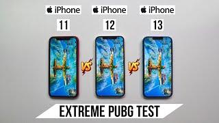 iPhone 11 vs 12 vs 13 Extreme Pubg Test, Heating and Battery Test | 