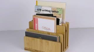 Wooden Desk File Mail Organizer Countertop || Desktop File Folder Sorter Holder