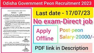 odisha peon recruitment 2023 ll odisha government peon recruitment 2023 ll suchitra parida