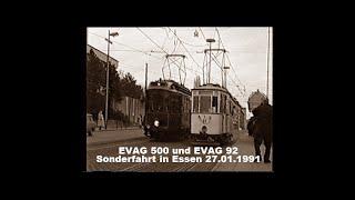 EVAG 500 und EVAG 92 auf Sonderfahrt in Essen am 27.01.1991