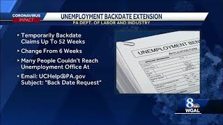 Unemployment claims in PA can be back dated