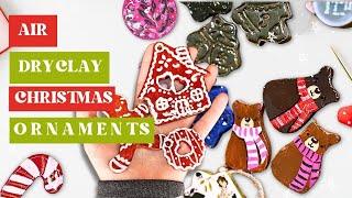 Cozy vlog painting Christmas Ornaments | Air dry clay ornaments