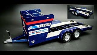 ALL NEW! Car Hauler Auto Race Trailer 1/25 Scale Model Kit Build How To Assemble Paint Weather Decal