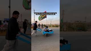 Imagine the sawaab this man is going to get for taking his mother to Karbala comfortably #arbaeen