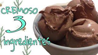 SORVETE CREMOSO DE CHOCOLATE  COM 3 INGREDIENTES MUITO FÁCIL