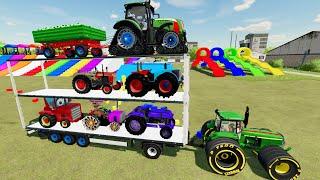 Transport of Unusual Tractors on a Double deck Trailer - New Objects in Farming Simulator 22