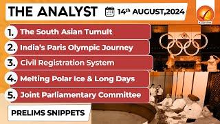 The Analyst 14th August 2024 Current Affairs Today | Vajiram and Ravi Daily Newspaper Analysis