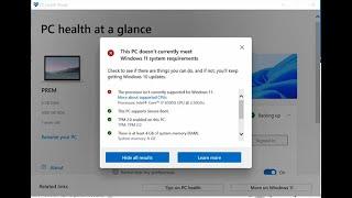 This PC doesn't currently meet the minimum system requirements to run Windows 11 | FIXED
