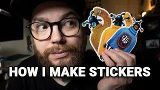 HOW I MAKE STICKERS | With acrylic paint |  @stickerapp   Collaboration
