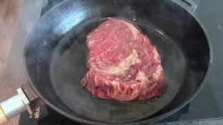 Make it simple: Dry aged Angus ribeye steak on cast iron skillet