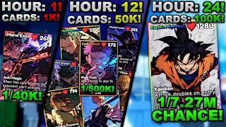 I Spent 24 Hours Collecting The RAREST CARDS in Anime Card Battle... Here's What I Got!