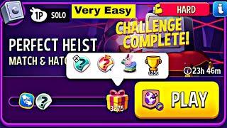 match & hatch rainbow perfect heist very easy challenge | match masters | match & hatch solo