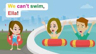 Ella's parents can't swim - Funny English Animated Story - Ella English