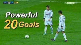 20 Great Powerful Goals of Real Madrid ( Ronaldo / Bale / Robben / Di Maria )